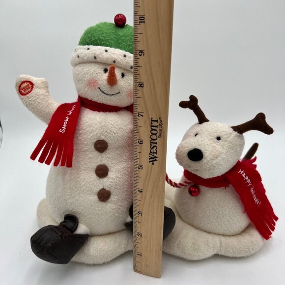 Hallmark Jingle Pals 2004 Animated Snowman Singing Barking Puppy Dog Plush - Picture 10 of 11